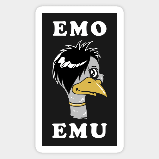 Emo Emu Sticker by dumbshirts